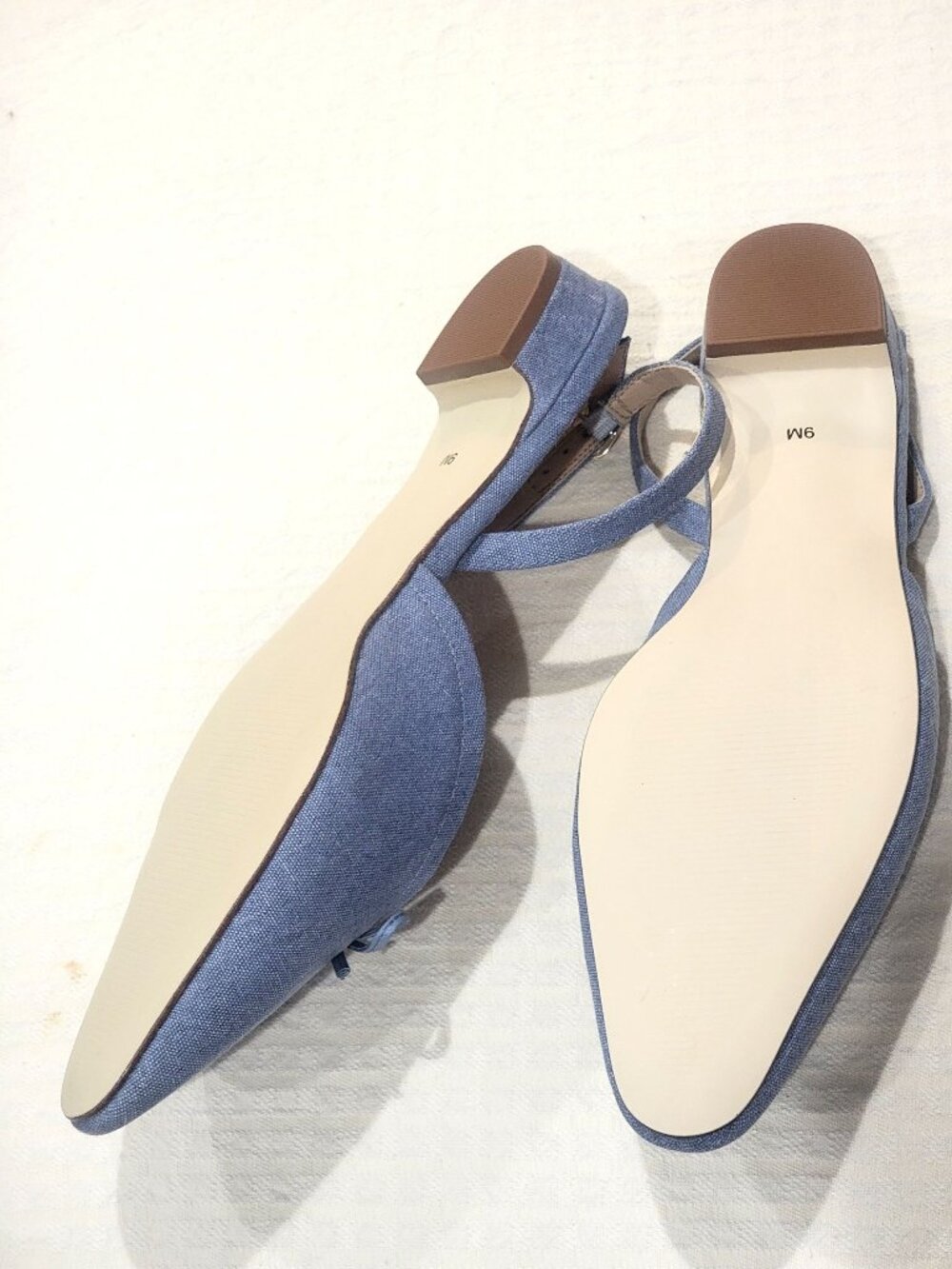 Talbots Shelby Linen Slingback Bowed Flats - Picture 2 of 3